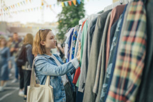 teenager participating in Sustainable auction shopping